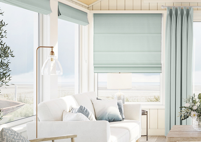 Soft Chevron, Blue Glacier - Twist&Fit Roman Blind - Image 3